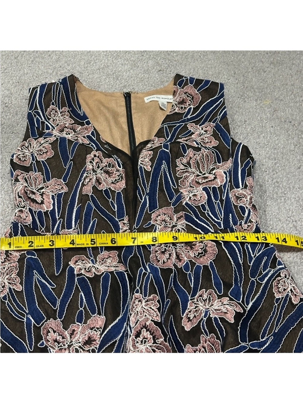 Dress The Population Macie Floral Embroidery Fit & Flare Dress - Picture 9 of 10